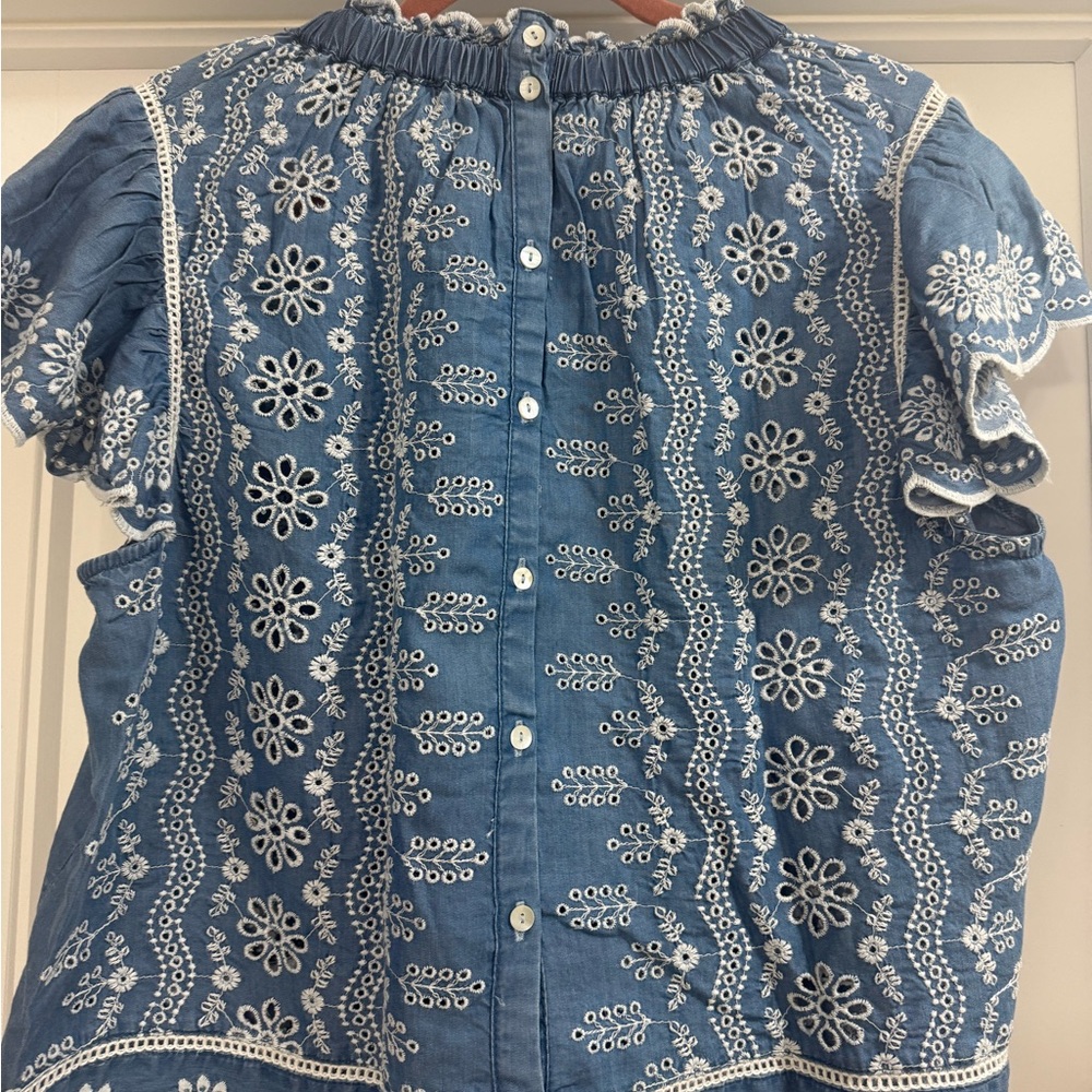 Embroidered Blue Top - Picture 2 of 2